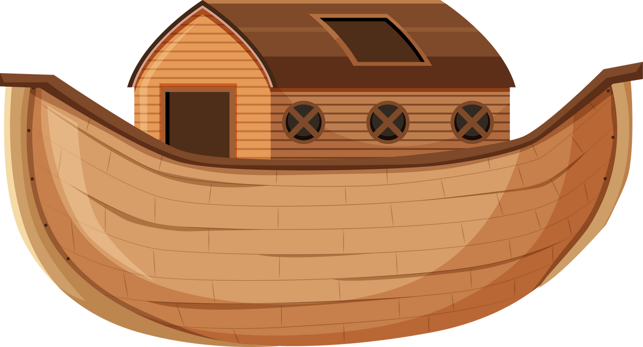 Blank Noah's Ark cartoon style isolated